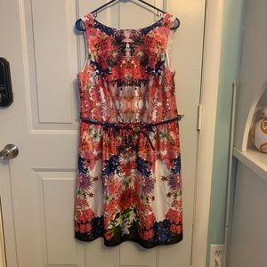 Liz Claiborne Women’s Size 14 Knee Length Belted Dress With Pockets